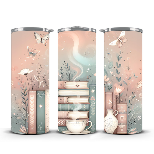 Books, Brews & Butterfly Dreams Stainless Steel Tumbler 20oz.