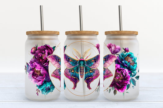 Celestial Moth Glass Tumbler - CGS. Creations